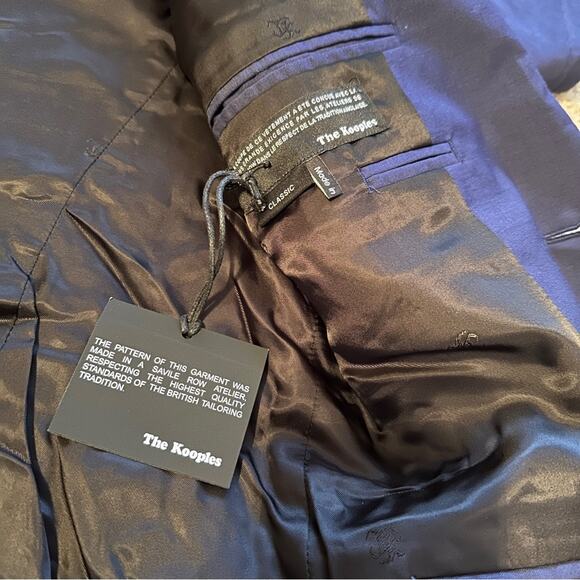 The Kooples Wool Blue Fitted Two Button Closure Suit Blazer Jacket Sz 38 NEW - Picture 9 of 13